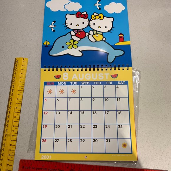 HELLO KITTY 2001 CALENDAR + STICKERS MADE IN JAPAN - Picture 6 of 12